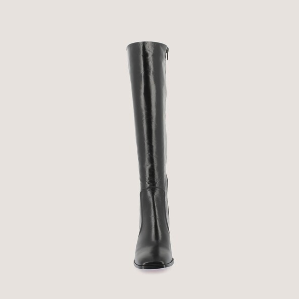 Jonak High-heeled Boots In Aged Black Leather VAUBY