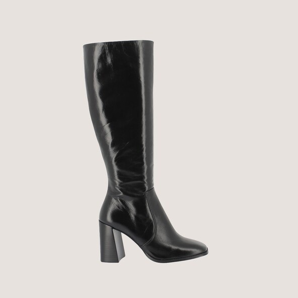 jonak High-heeled boots in aged black leather VAUBY