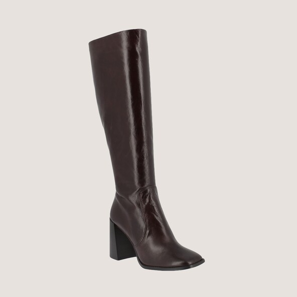 Jonak High-heeled Boots In Aged Chocolate Leather VAUBY