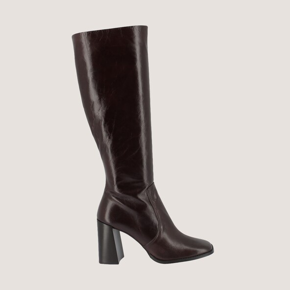 jonak High-heeled boots in aged chocolate leather VAUBY