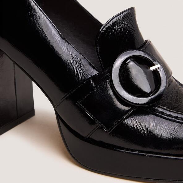 Jonak High-heeled Loafers In Black Patent Leather VAXE