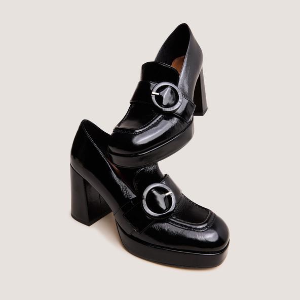 Jonak High-heeled Loafers In Black Patent Leather VAXE