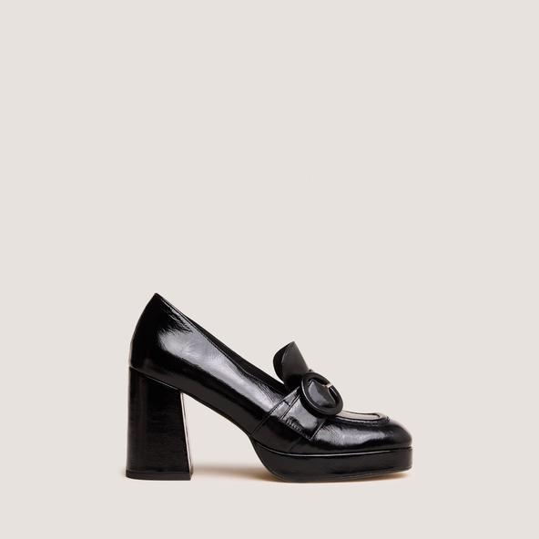 jonak High-heeled loafers in black patent leather VAXE