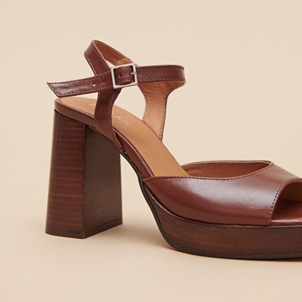 Jonak High-heeled Sandals And Platforms In Brown Leather BAMBA