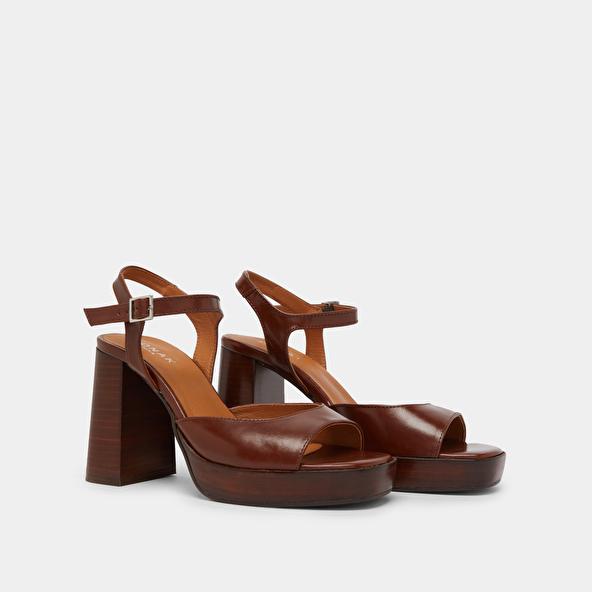 Jonak High-heeled Sandals And Platforms In Brown Leather BAMBA