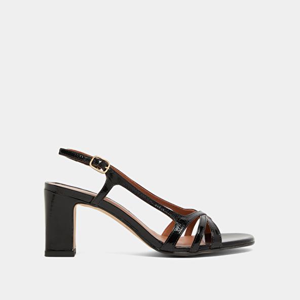 Jonak High-heeled Sandals In Black Shiny Leather VAIANA
