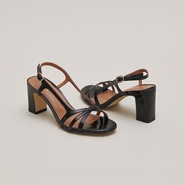 Jonak High-heeled Sandals In Black Shiny Leather VAIANA