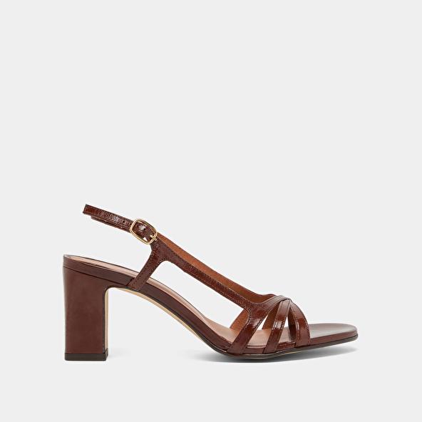 Jonak High-heeled Sandals In Brown Shiny Leather VAIANA