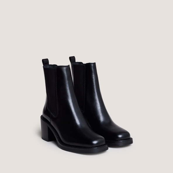 Jonak Ankle Boots With Heel In Black Leather BEACH
