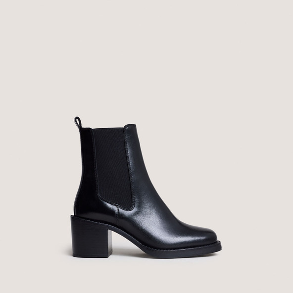 jonak Ankle Boots with Heel in black leather BEACH