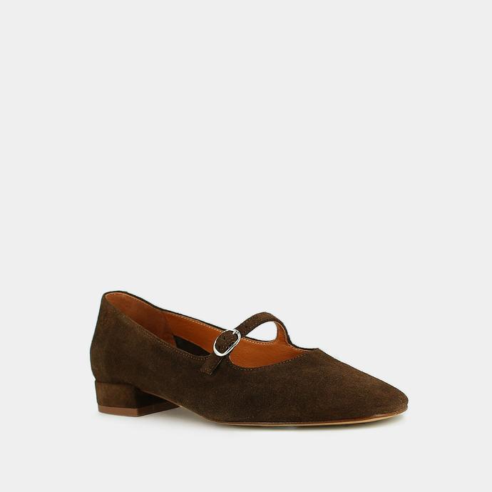 Jonak Babies With Square Toes In Brown Suede DIV