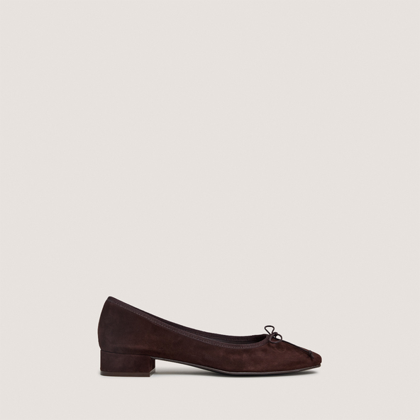 Jonak Ballet Flats With Heel In Brown Velvet DADOU