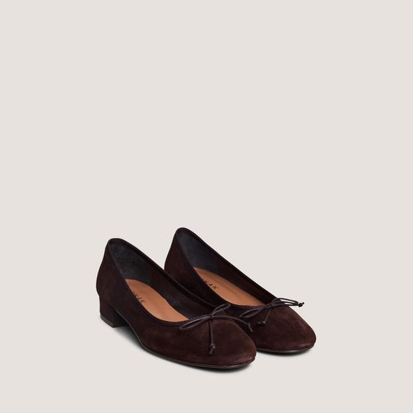 Jonak Ballet Flats With Heel In Brown Velvet DADOU
