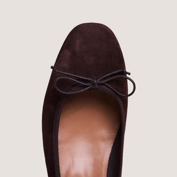 jonak Ballet Flats with Heel in brown velvet DADOU
