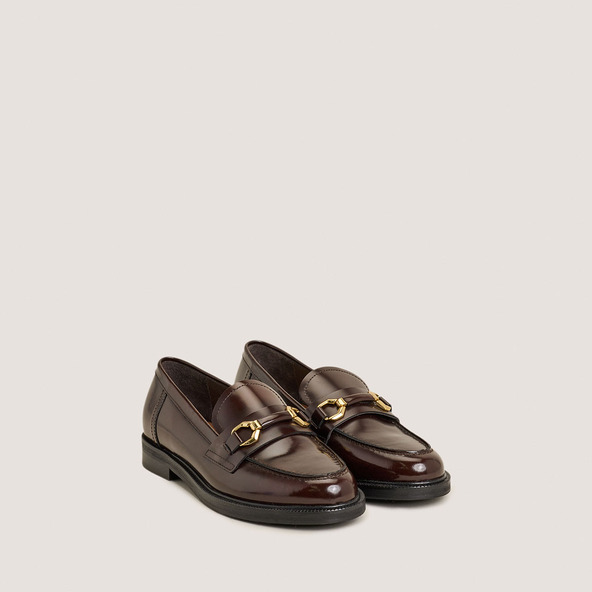 Jonak Bit Loafers In Brown Glazed Leather DROP