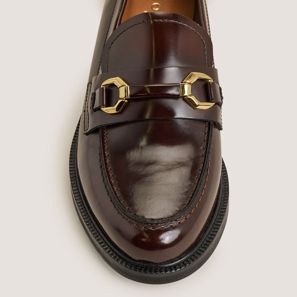 Jonak Bit Loafers In Brown Glazed Leather DROP