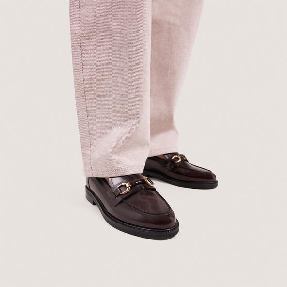 jonak Bit loafers in brown glazed leather DROP