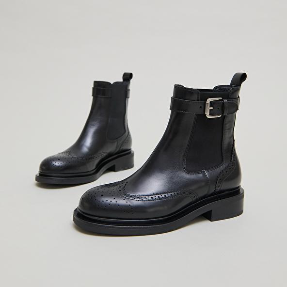 jonak Boots à boucles in black leather DOUBY