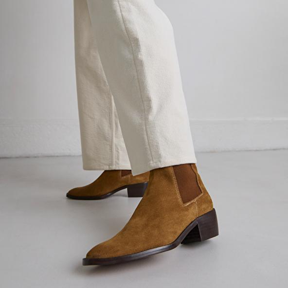 jonak Boots à élastiques in cognac suede MAEVA