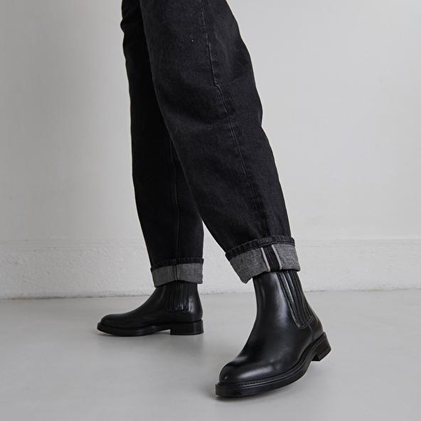 Jonak Boots à Fronces In Black Leather CLEANDRE