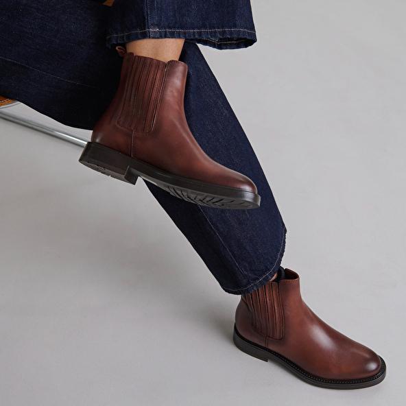 Jonak Boots à Fronces In Cognac Leather CLEANDRE