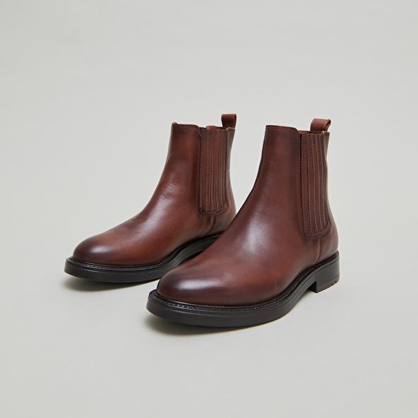 jonak Boots à fronces in cognac leather CLEANDRE