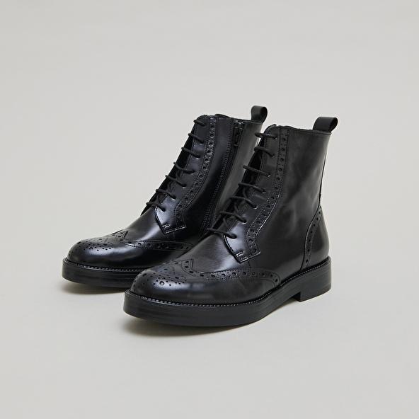 jonak Boots à lacets in black leather ARI