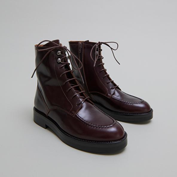 jonak Boots à lacets in brown leather ALIDA