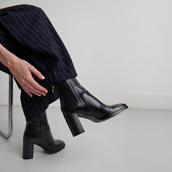 Jonak Boots With Heels In Black Leather DEEP