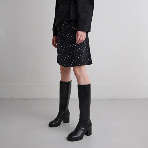 jonak Bottes à talons in black leather ANELIA