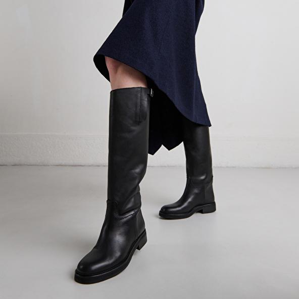jonak Bottes cavalières in black leather READY