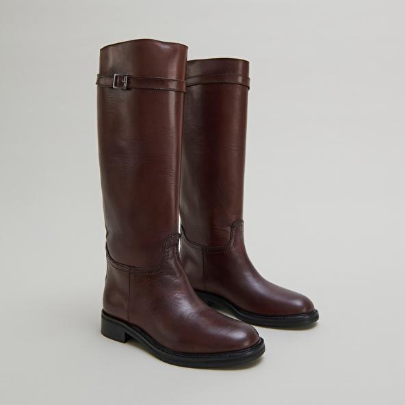 Jonak Bottes Hautes In Cognac Leather ROMANE