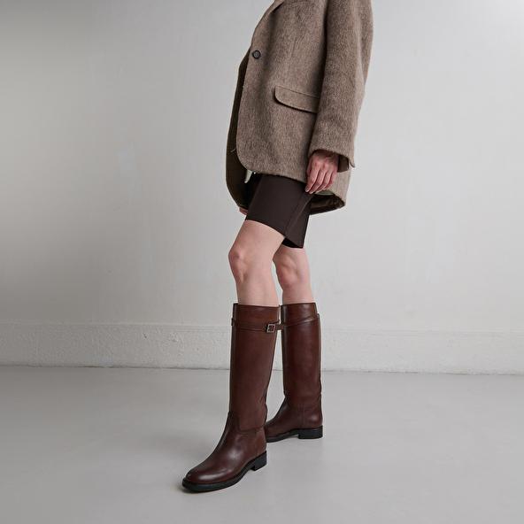 jonak Bottes hautes in cognac leather ROMANE