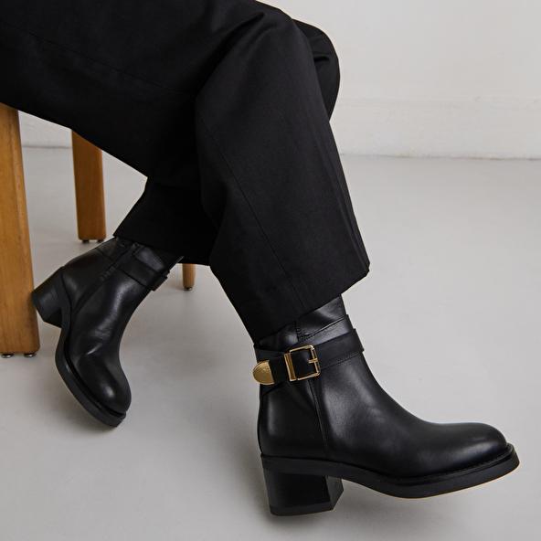 Jonak Bottines à Boucles In Black Leather IMA