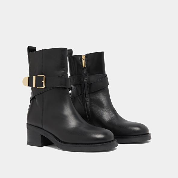 Jonak Bottines à Boucles In Black Leather IMA