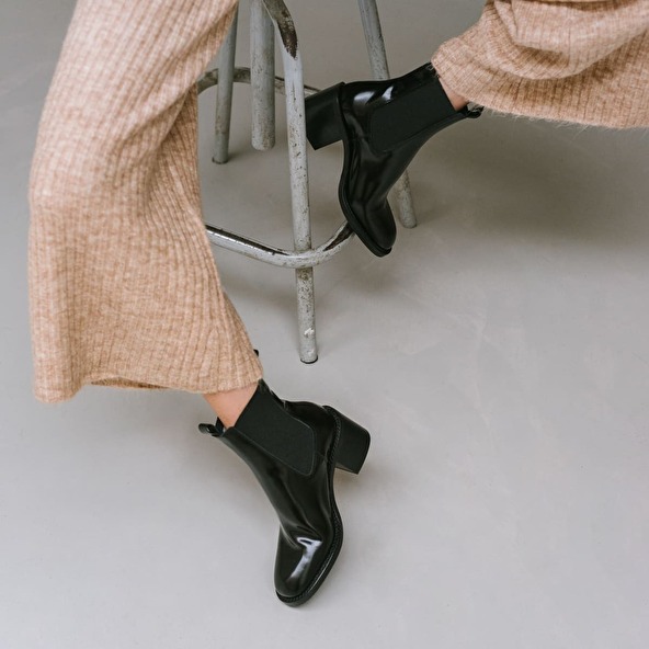 jonak Bottines à talons in black leather BERTILLE