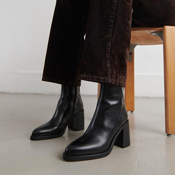 Jonak Bottines à Talons In Black Leather DOLOR