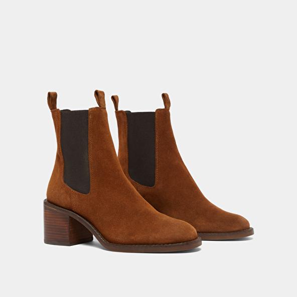 Jonak Bottines à Talons In Cognac Suede BERTILLE