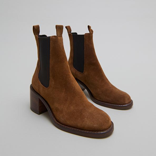 jonak Bottines à talons in cognac suede BERTILLE