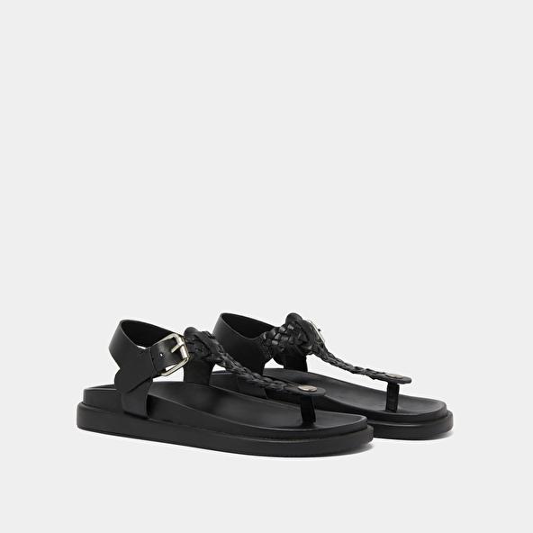 Jonak Buckle Sandals In Black Leather WESTIN