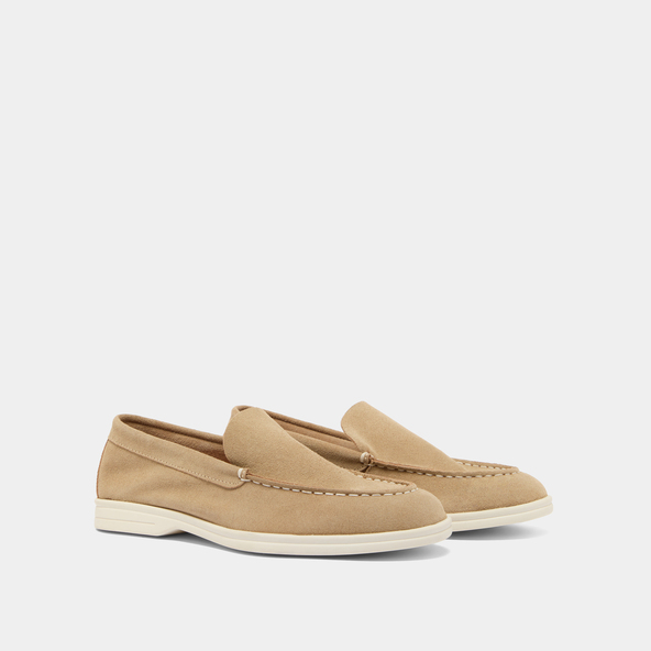 Jonak Closed Toe Loafers In Beige Suede ORLANE