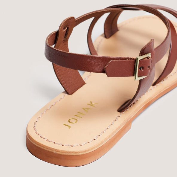 Jonak Cognac-coloured Sandals In Leather WISCHIA