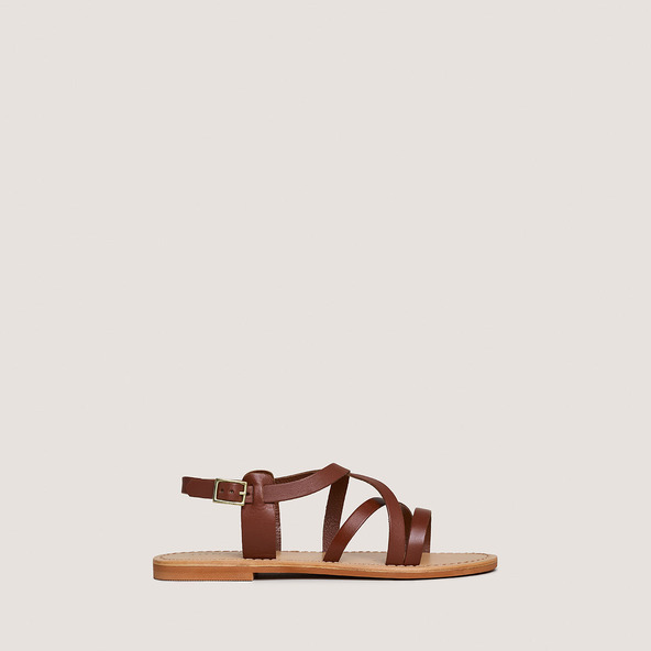 jonak Cognac-coloured sandals in leather WISCHIA