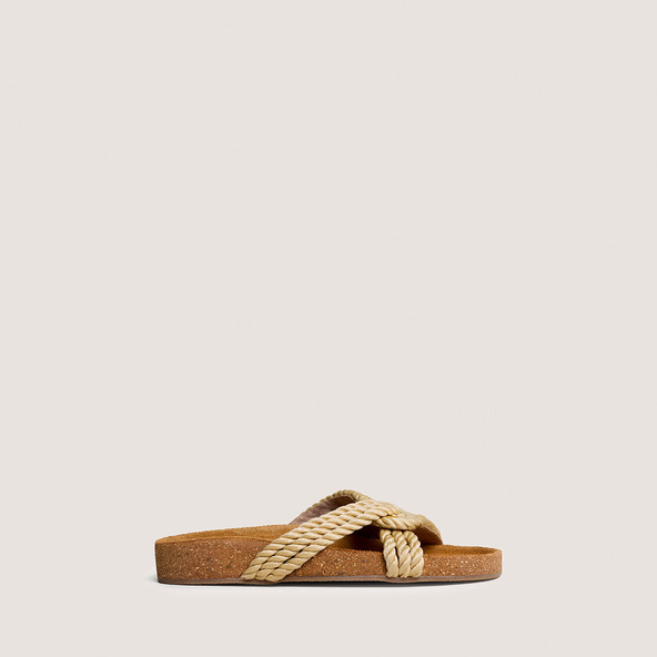 jonak Cross-strap mules in beige rope WACE