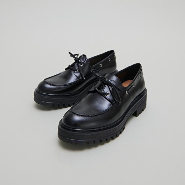 jonak Derbies à lacets in black leather ANGELUS