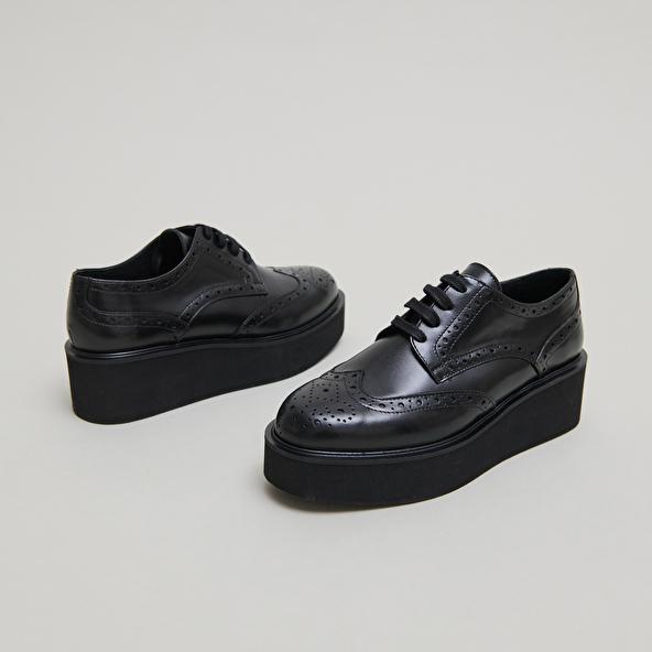 jonak Derbies compensées in black leather ADRIELLE