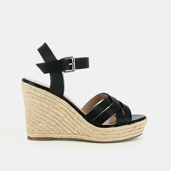 Jonak Espadrilles With Heel In Black Leather SACHA