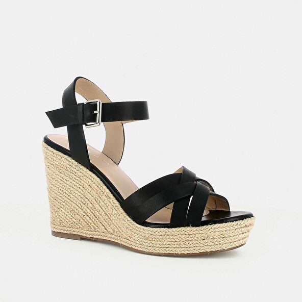 Jonak Espadrilles With Heel In Black Leather SACHA