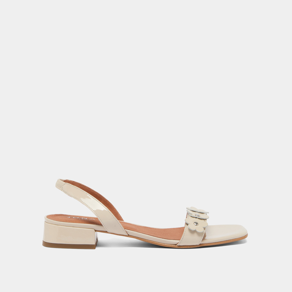 Jonak Flower Sandals In Ecru Varnish ANOUCHKA