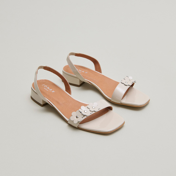 jonak Flower sandals in ecru varnish ANOUCHKA